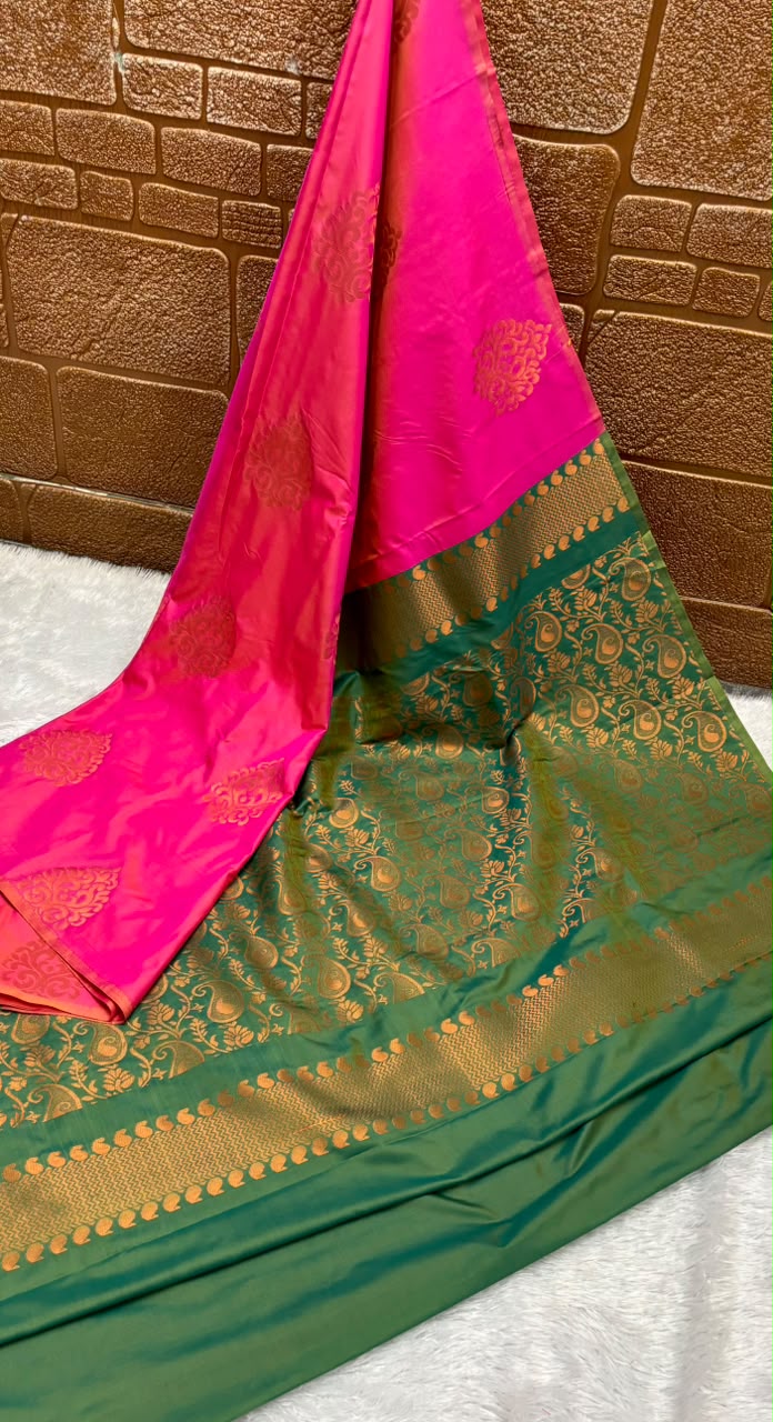 Contrast Blouse Kanchi Silk Saree